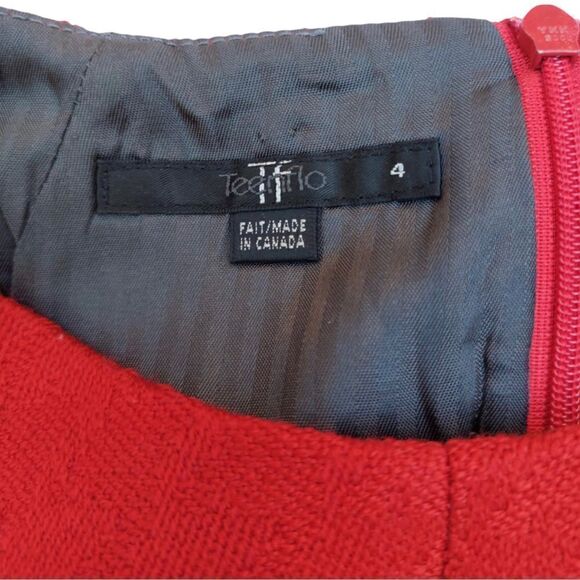 Vintage Teenflo Belted Red Pencil Dress - Picture 4 of 6